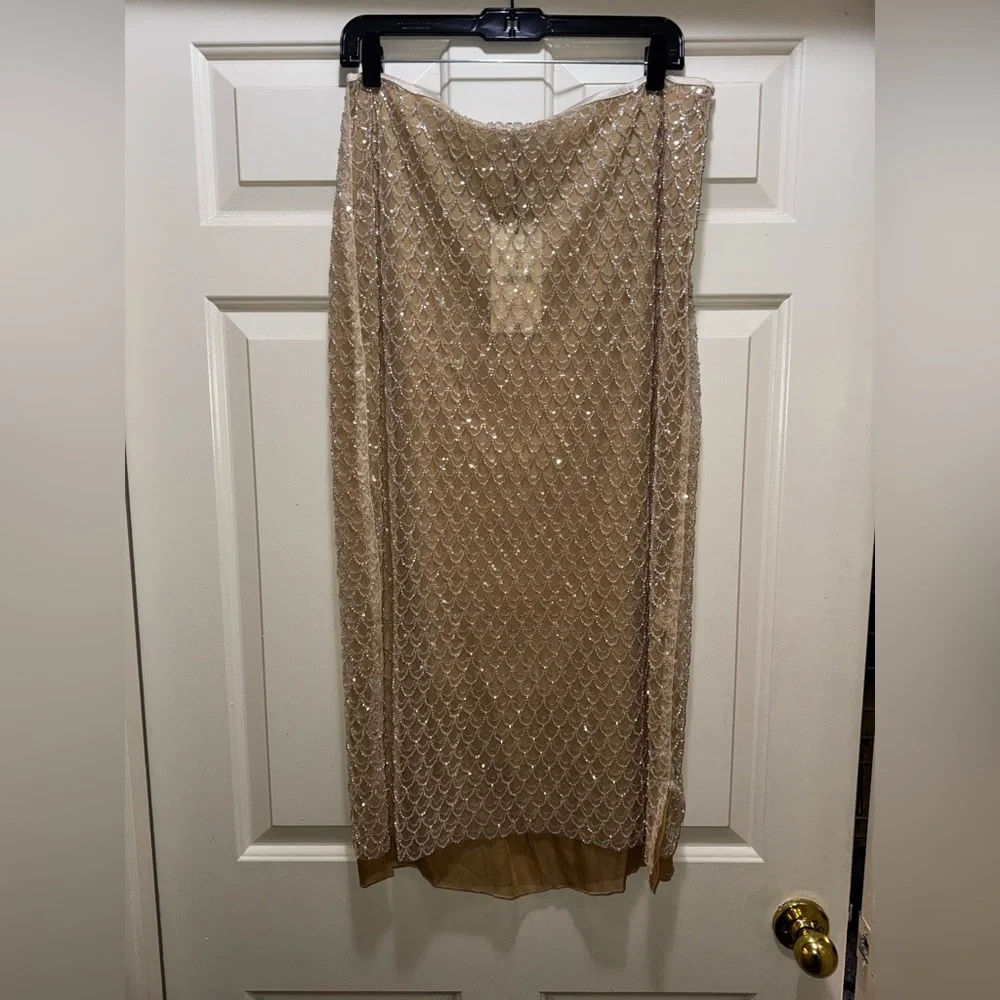 Zara Dress Gold Sequin Skirt, size Large, NWT - Picture 7 of 13